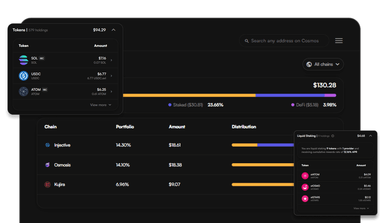 Multi-chain dashboard
